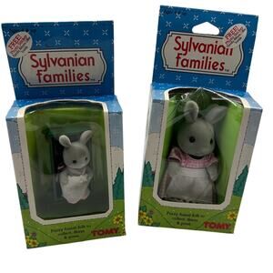 Sylvanian Families 1985 Coral Crystal Babblebrook Rabbits Fury Forest Folk Tomy